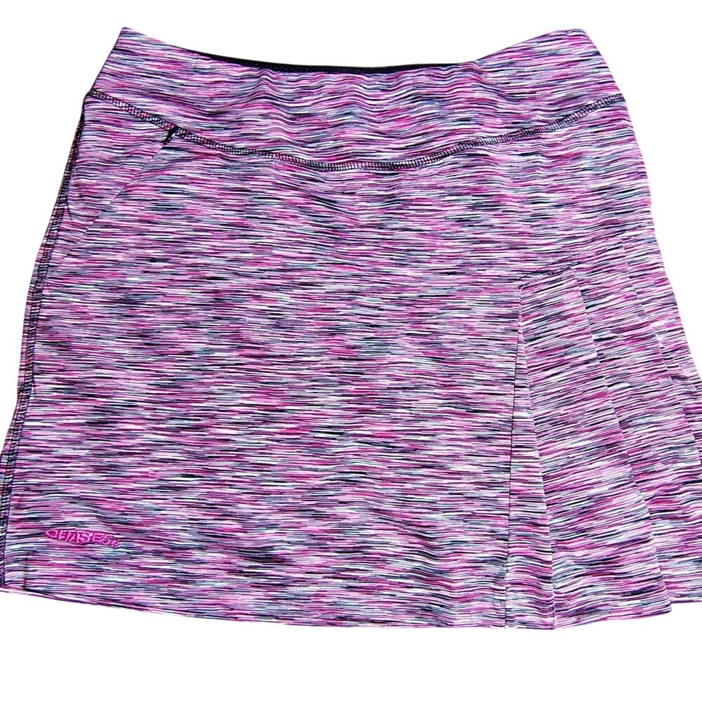 Chase54 Women's Athletic Skort Pink Black White Space Dye Golf Tennis sporty